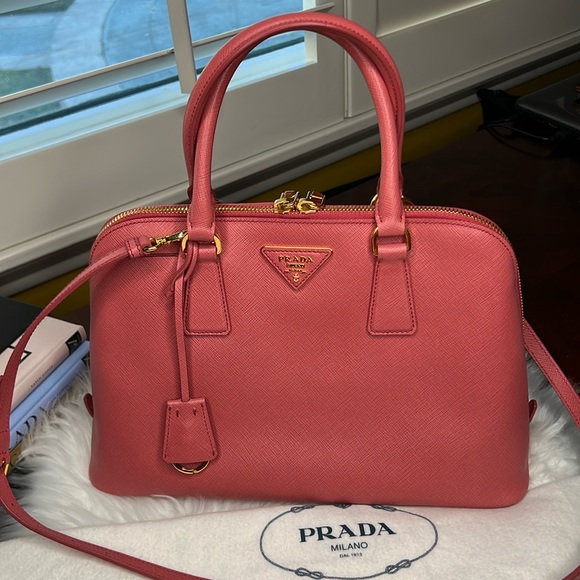 PRADA 2Way Hand Bag  Saffiano Lux Leather Tamaris/ Pink Color Authenticity Card - Picture 3 of 17